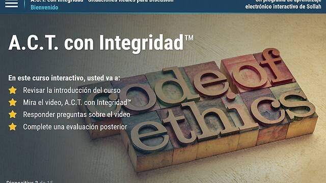 A.C.T. with Integrity™ Real Situations for Discussion (Spanish)